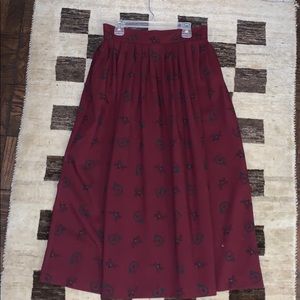 Vintage wool pleated midi/maxi skirt